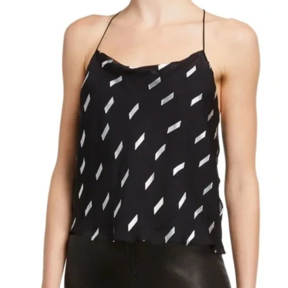 Alice & Olivia Silk Blend Racerback Tank Top
